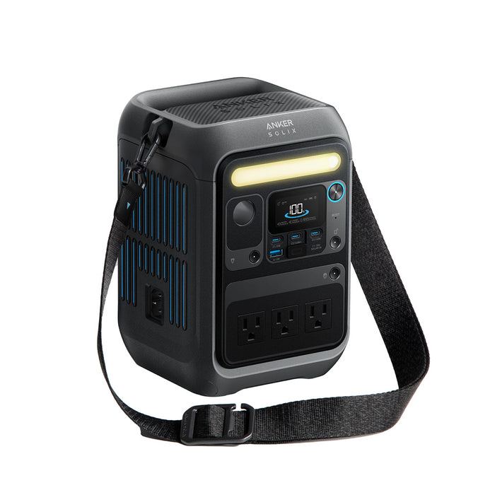 Anker SOLIX C300X 288Wh Portable Power Station - Travel-Friendly & Fast Charge - Black