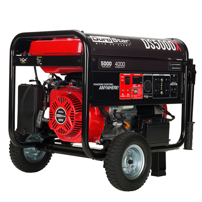 DuroStar DS5000X 5,000W/4,000W 224cc Electric Start Portable Generator w/ CO Alert