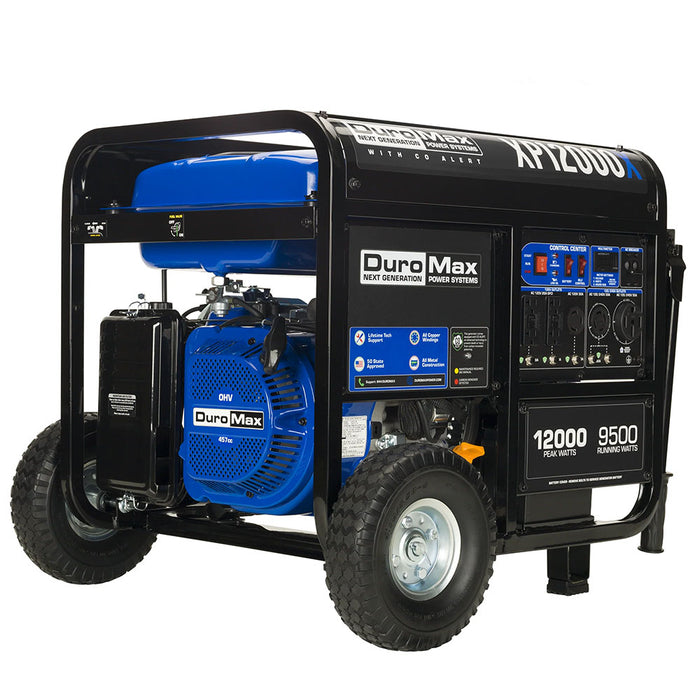 DuroMax XP12000X 12,000 Watt Gasoline Portable Generator w/ CO Alert