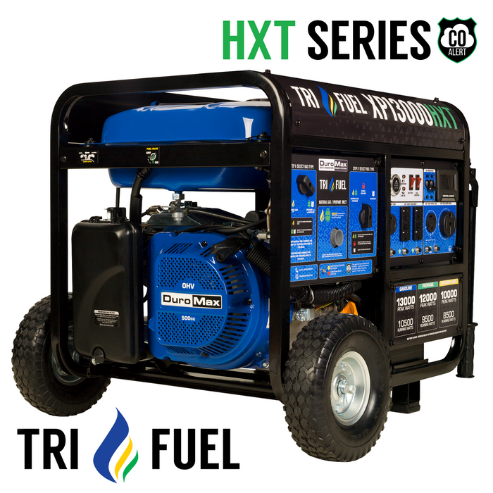 DuroMax XP13000HXT 13,000 Watt Electric Start Tri-Fuel Portable Generator w/ CO Alert