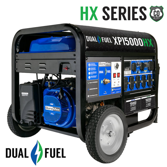 DuroMax XP15000HX 15,000 Watt Electric Start Dual Fuel Portable Generator