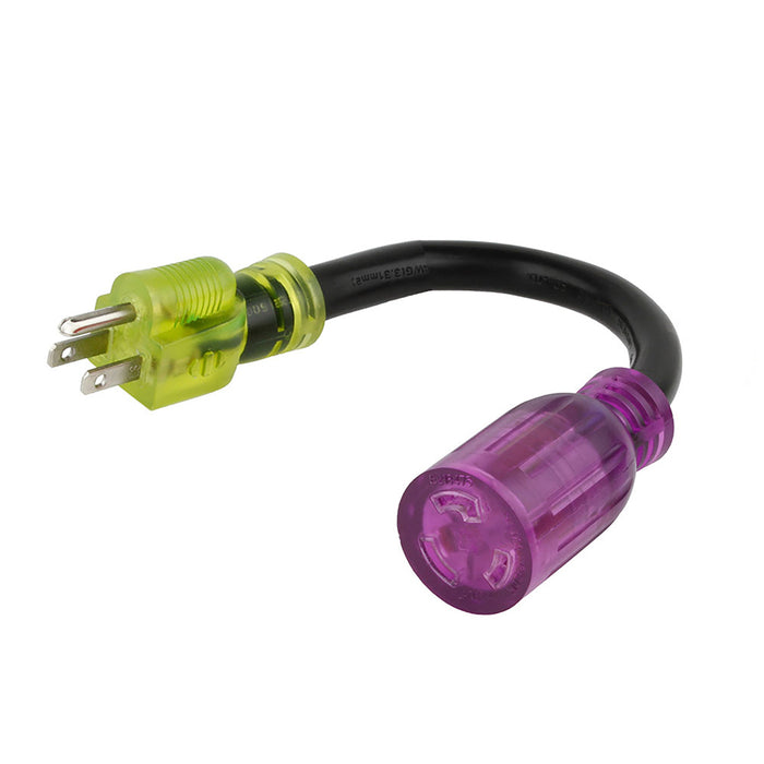 Reliance AC1522 15A 125V Color Connect Adapter Cord 5-15 Plug L5-20 Connector