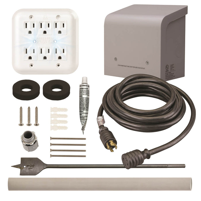 Reliance WKPBN3040 250-Volt 30-Amp Generator Through The Wall Kit w/ PC3040M