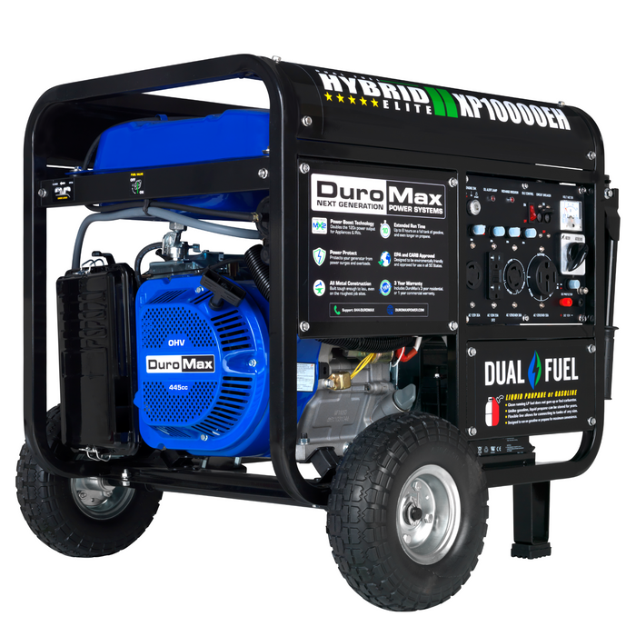 DuroMax XP10000EH 10,000 Watt Portable Dual Fuel Gas Propane Generator