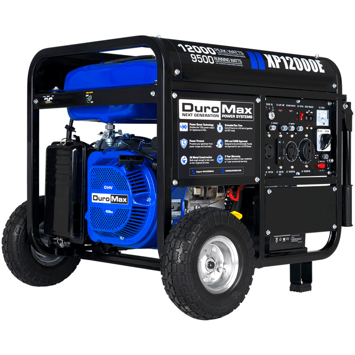DuroMax XP12000E 12,000 Watt Portable Gas Powered Generator