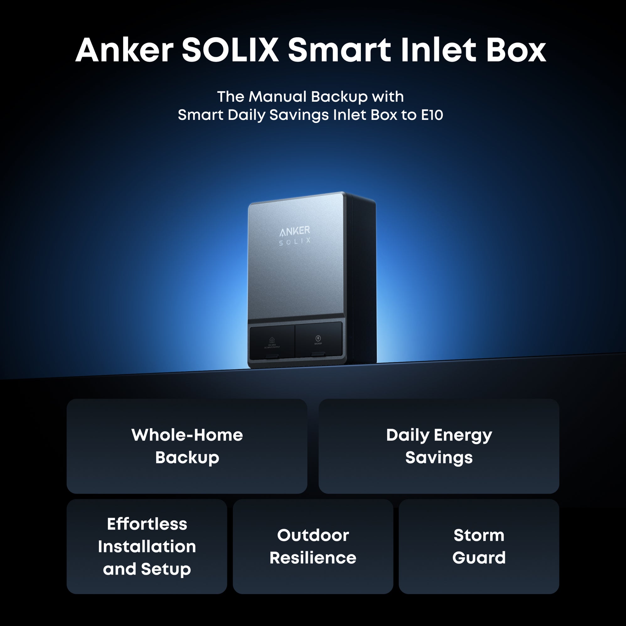 Anker SOLIX AS211141 E10 Smart Inlet Box | Smart Grid & Storm-Guard ...