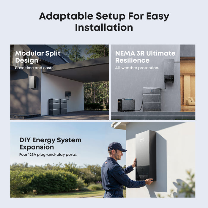 Anker SOLIX AX170J40 Power Dock for E10 Automatic Backup Kit | 10-30kW Turbo Output | Smart Grid & Storm-Guard