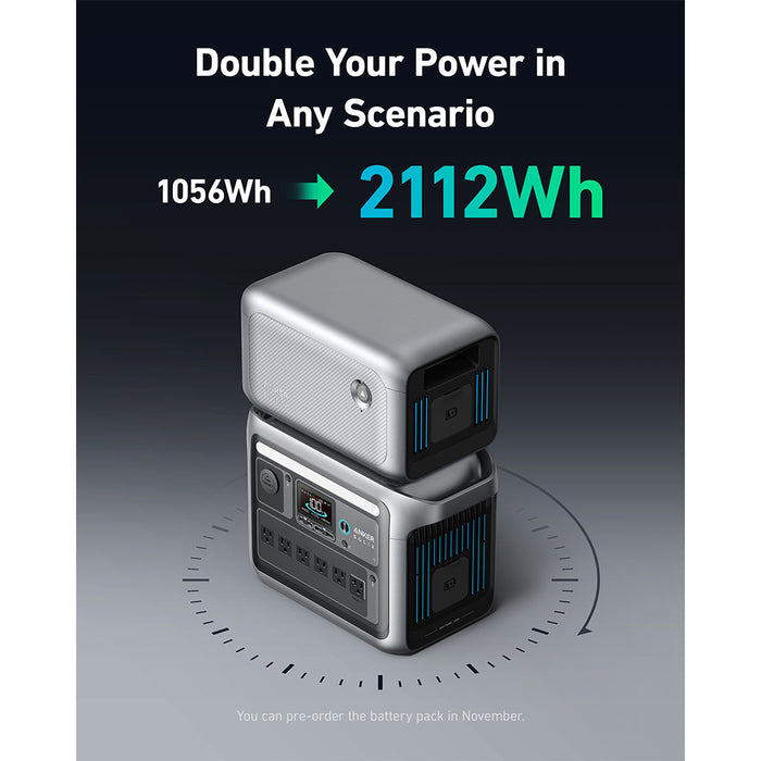 Anker SOLIX C1000X 1056Wh | 1800W Portable Power Station w/ 400W Solar Panel