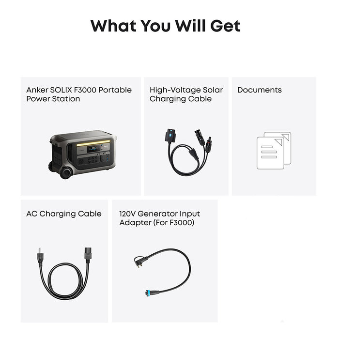Anker SOLIX F3000 120V Extended Backup Power Kit