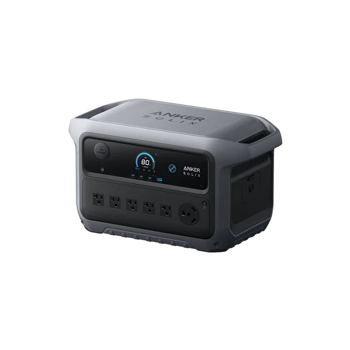 Anker SOLIX B17831AG C2000 Gen 2 Portable Power Station 2048Wh w/ 400W Solar Panel & Car Alternator Charger