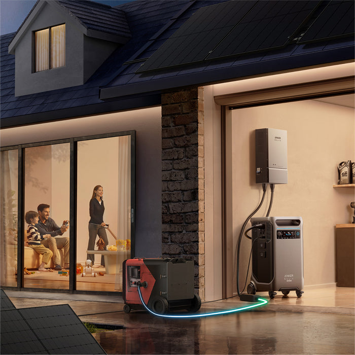 Duromax XP9500iH and Anker SOLIX F3800Plus+240V Generator Adapter with Transfer Switch Bundle