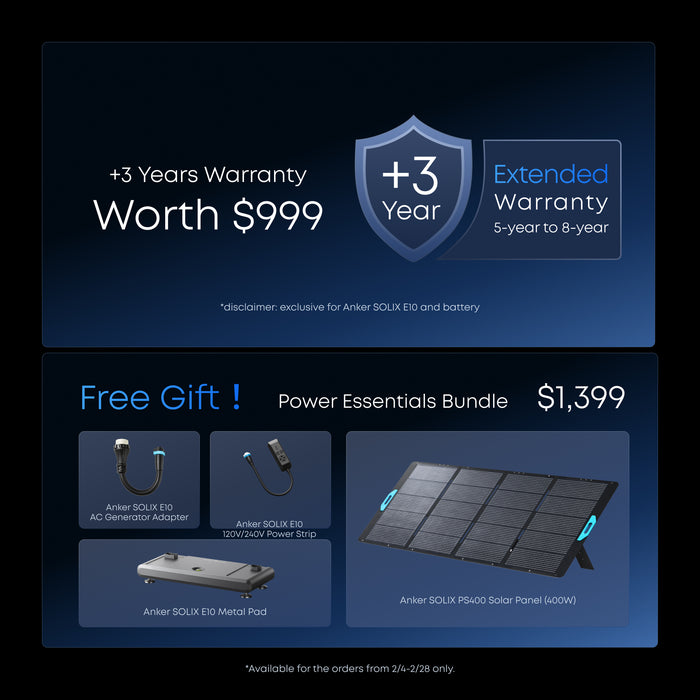 Anker SOLIX E10 B17E1141 Whole Home Backup System | 6kWh LiFePO4 Battery | 10-30 kW Turbo Output | Smart Grid & Storm-Guard