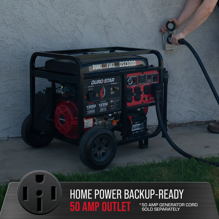 DuroStar DS13000MX 13,000 Watt Dual Fuel Portable Generator w/ CO Alert - Recon