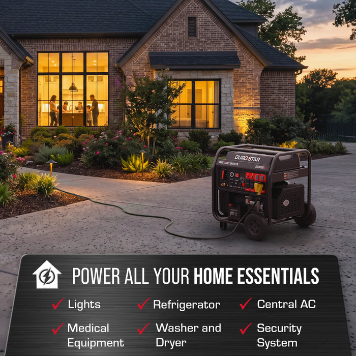DuroStar 14,000 Watt Dual Fuel Open Frame Digital Inverter Generator