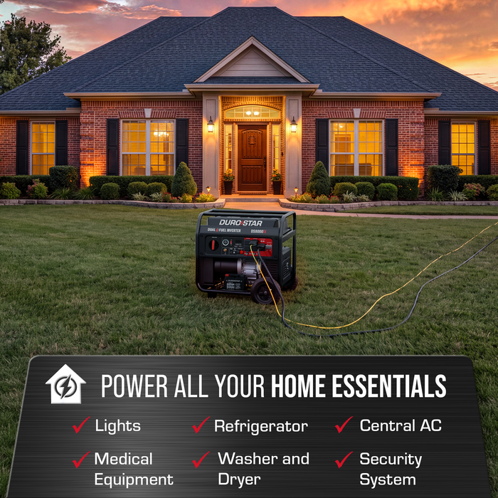 DuroStar 8,000 Watt Dual Fuel Open Frame Digital Inverter Generator