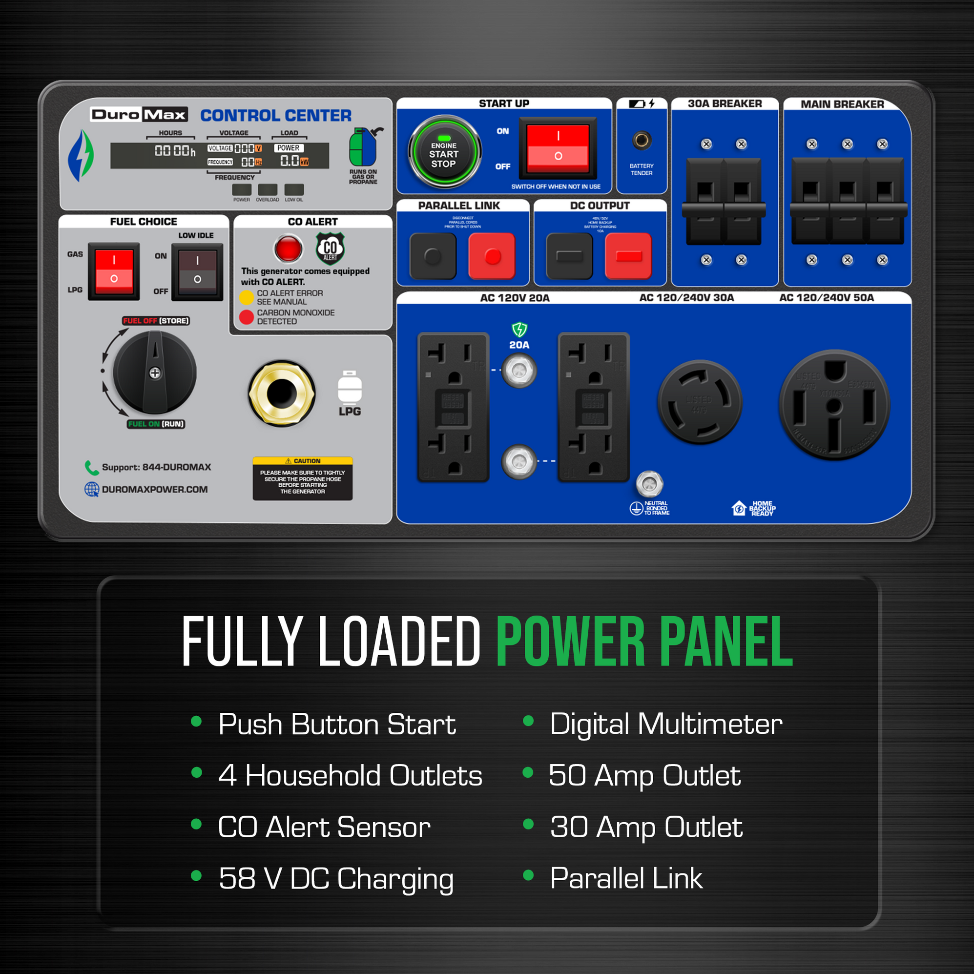DuroMax XP11000iH 11,000 Watt Portable Dual Fuel Inverter Generator w