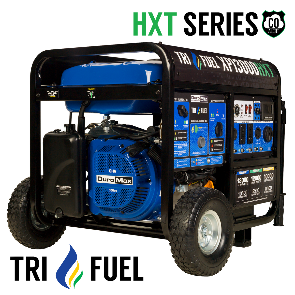 DuroMax XP13000HXT 13,000 Watt Electric Start TriFuel Portable Genera