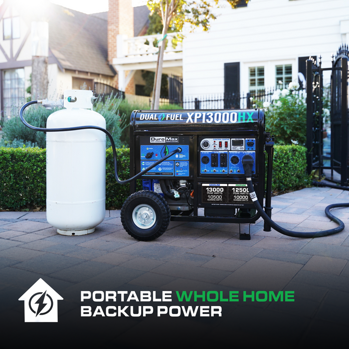 DuroMax XP13000HX 13,000 Watt Portable Dual Fuel Gas Propane CO Alert - Recon