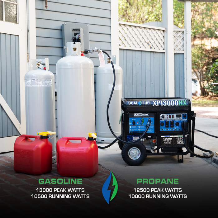 DuroMax XP13000HX 13,000 Watt Portable Dual Fuel Gas Propane CO Alert - Recon