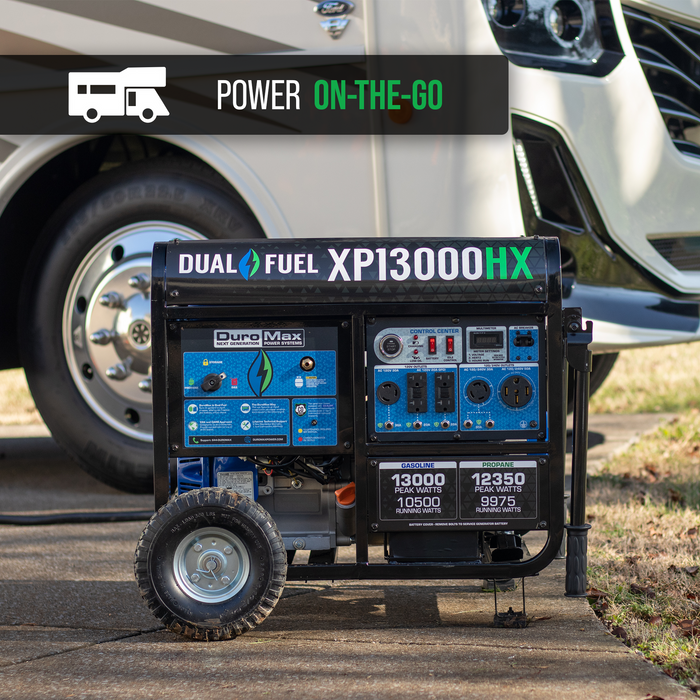 DuroMax XP13000HX 13,000 Watt Portable Dual Fuel Gas Propane CO Alert - Recon