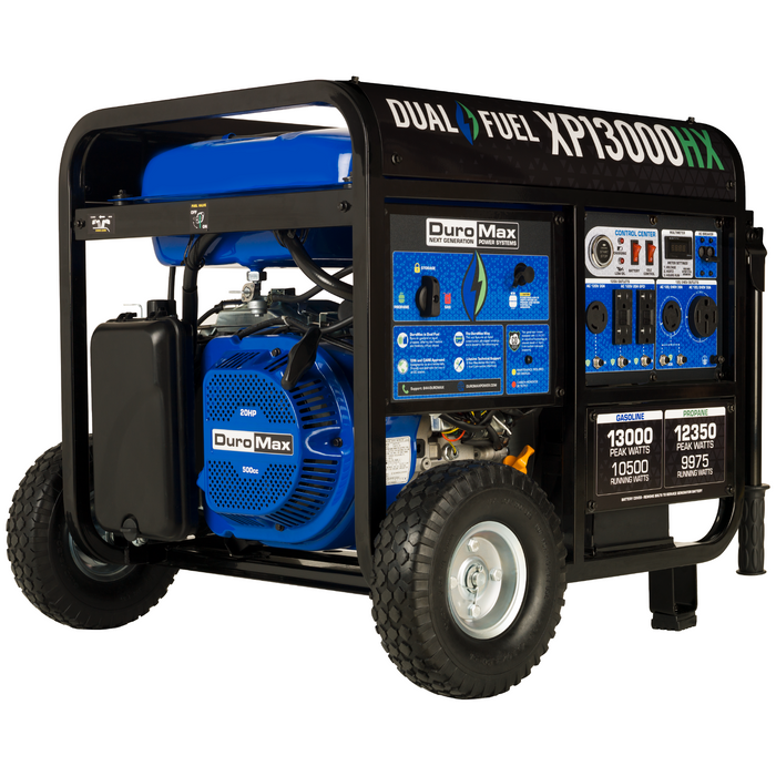 DuroMax XP13000HX 13,000 Watt Portable Dual Fuel Gas Propane CO Alert Generator