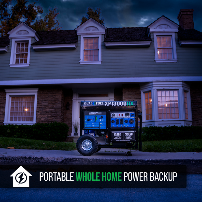 DuroMax XP13000HX 13,000 Watt Portable Dual Fuel Gas Propane CO Alert - Recon
