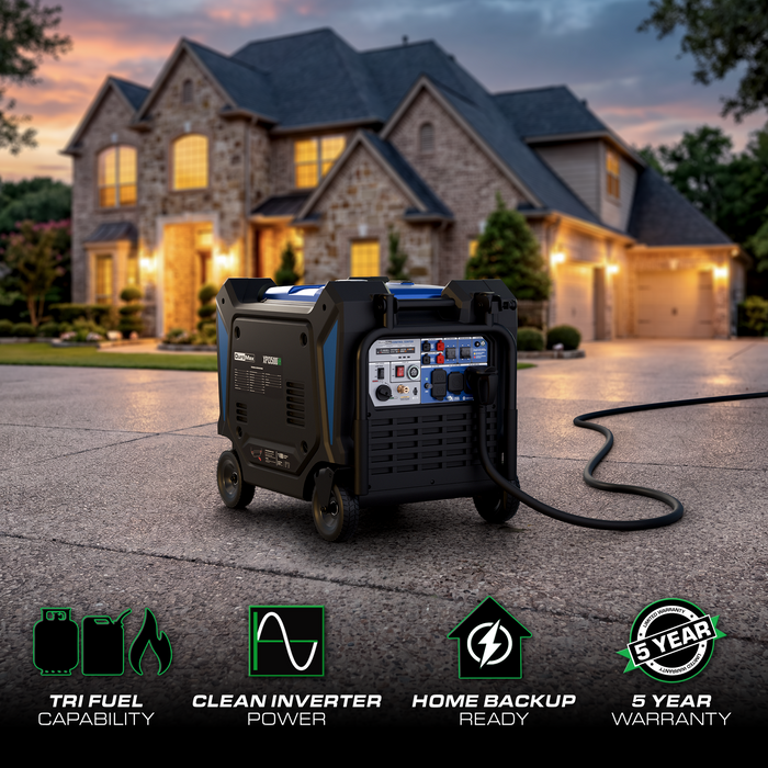 DuroMax XP13500iHT 13,500 Watt Portable Tri Fuel Inverter Generator - Quiet, Low THD
