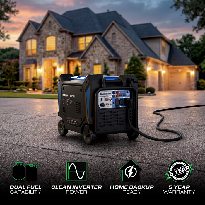 DuroMax XP13500iH 13,500 Watt Portable Dual Fuel Inverter Generator - Quiet, Low THD