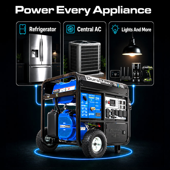 DuroMax XP13750HXT 13,750 Watt Tri Fuel Portable HXT Generator w/ CO Alert