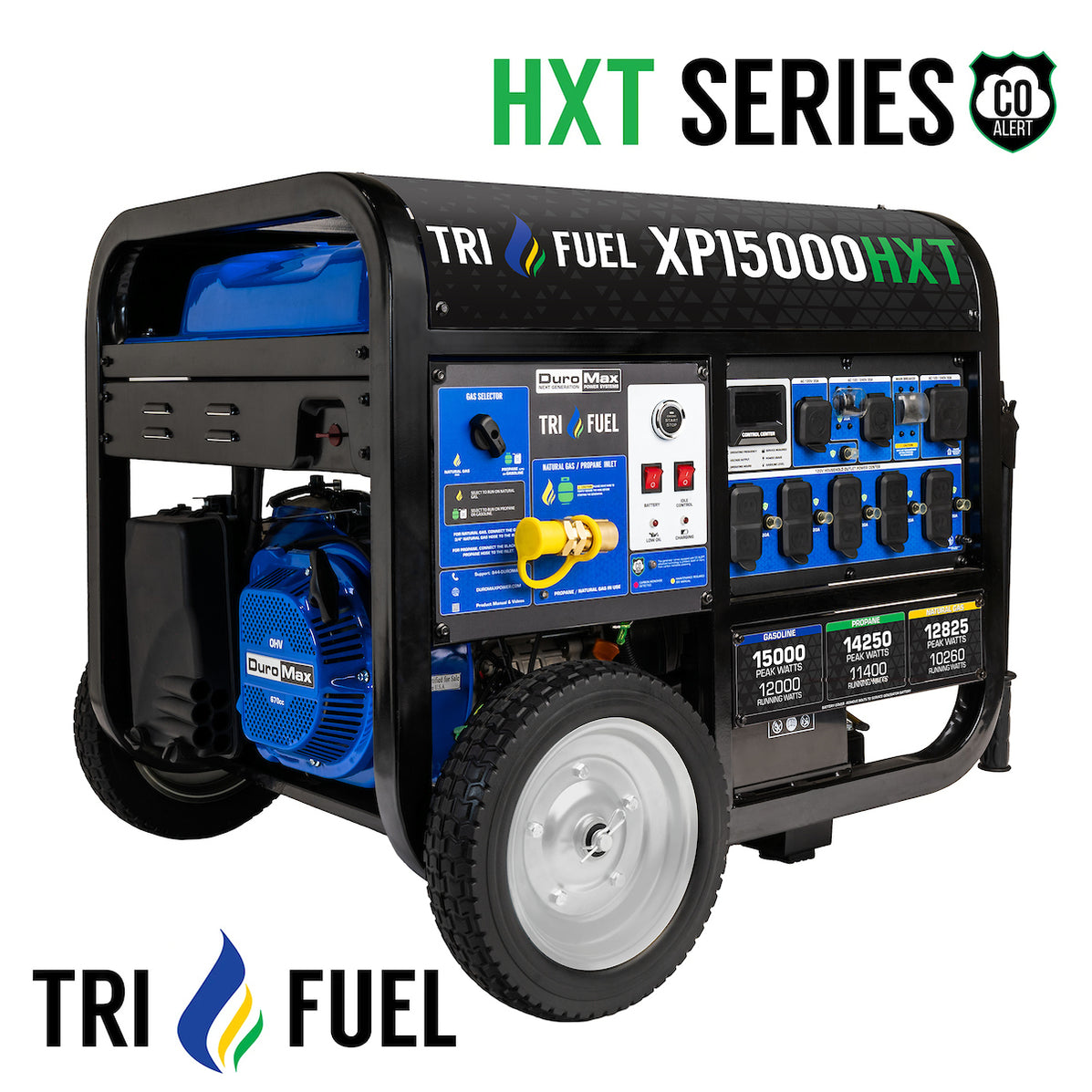 DuroMax XP15000HXT 15,000 Watt Electric Start Tri Fuel Portable Genera
