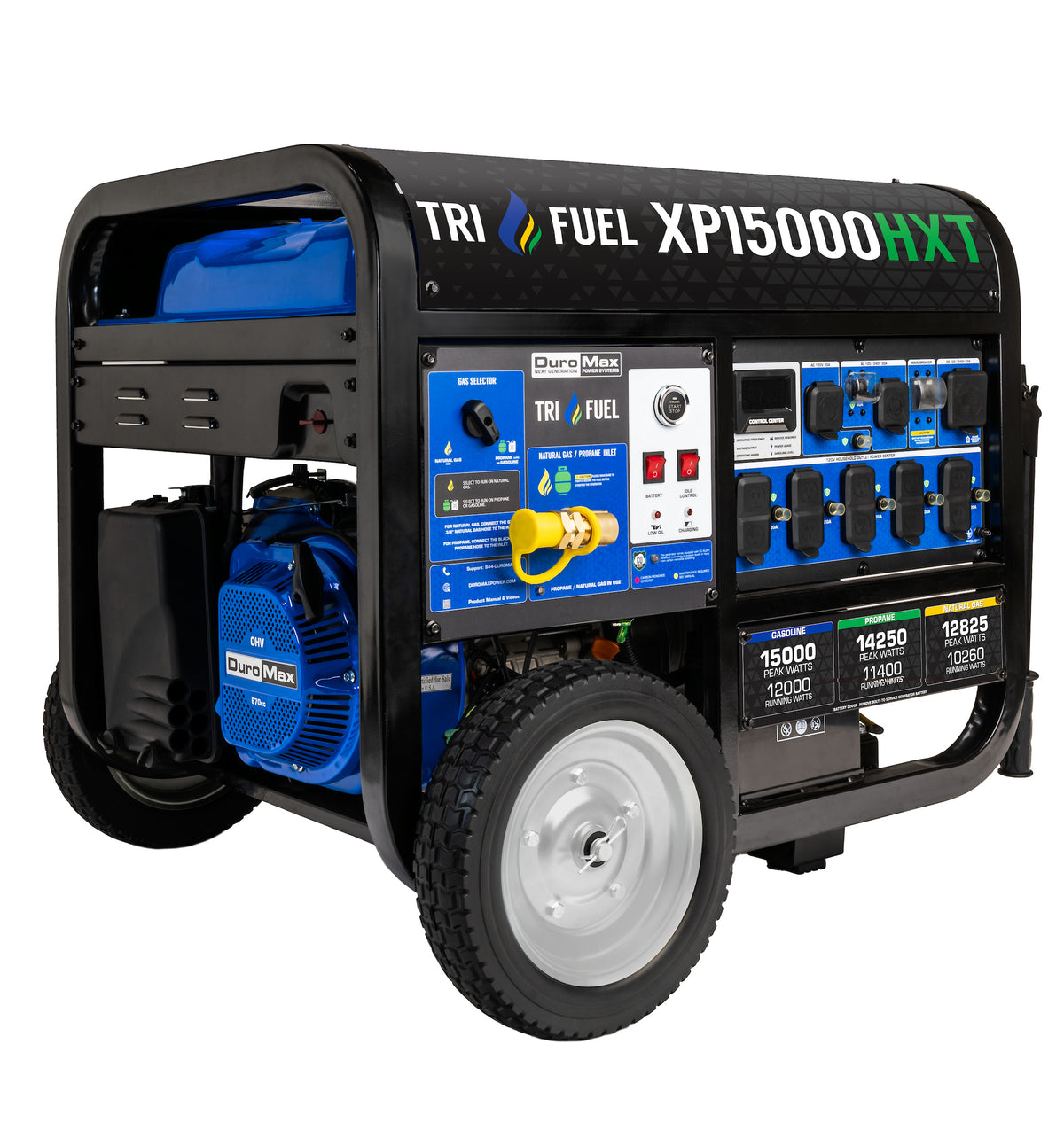 DuroMax XP15000HXT 15,000 Watt Electric Start Tri Fuel Portable