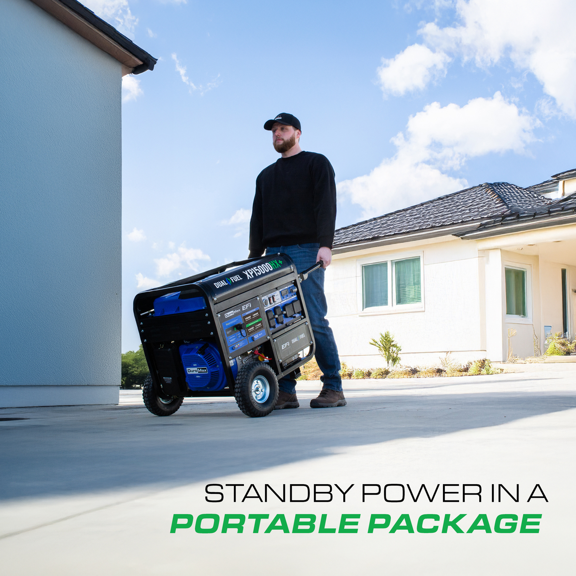 DuroMax XP15000HX+ 15,000W Electric Start Dual Fuel EFI Portable Gener ...