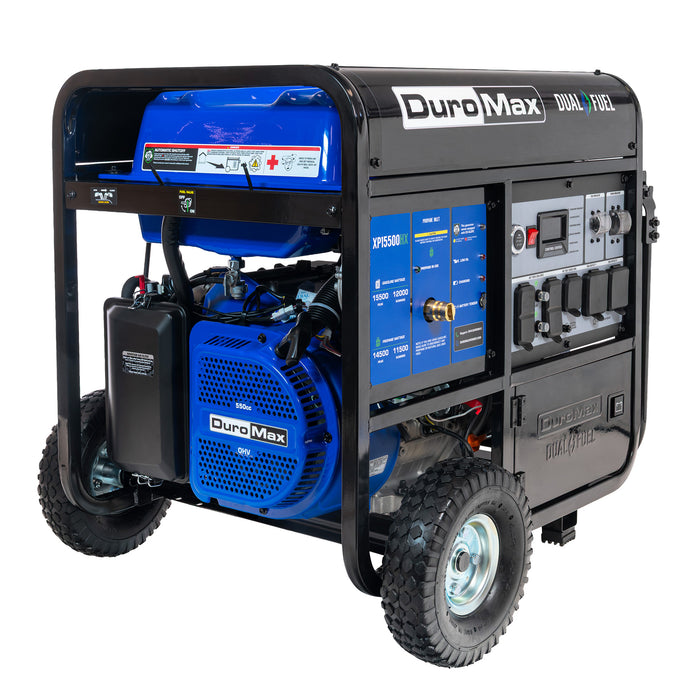 DuroMax XP15500HX 15,500 Watt Dual Fuel Portable HX Generator w/ CO Alert