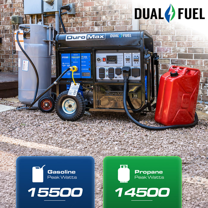 DuroMax XP15500HX 15,500 Watt Dual Fuel Portable HX Generator w/ CO Alert