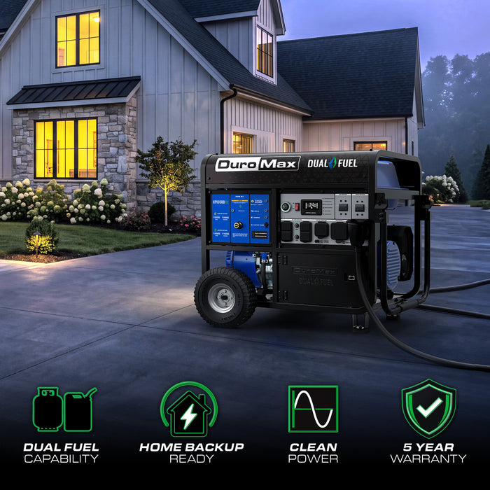 DuroMax XP15500HX 15,500 Watt Dual Fuel Portable HX Generator w/ CO Alert