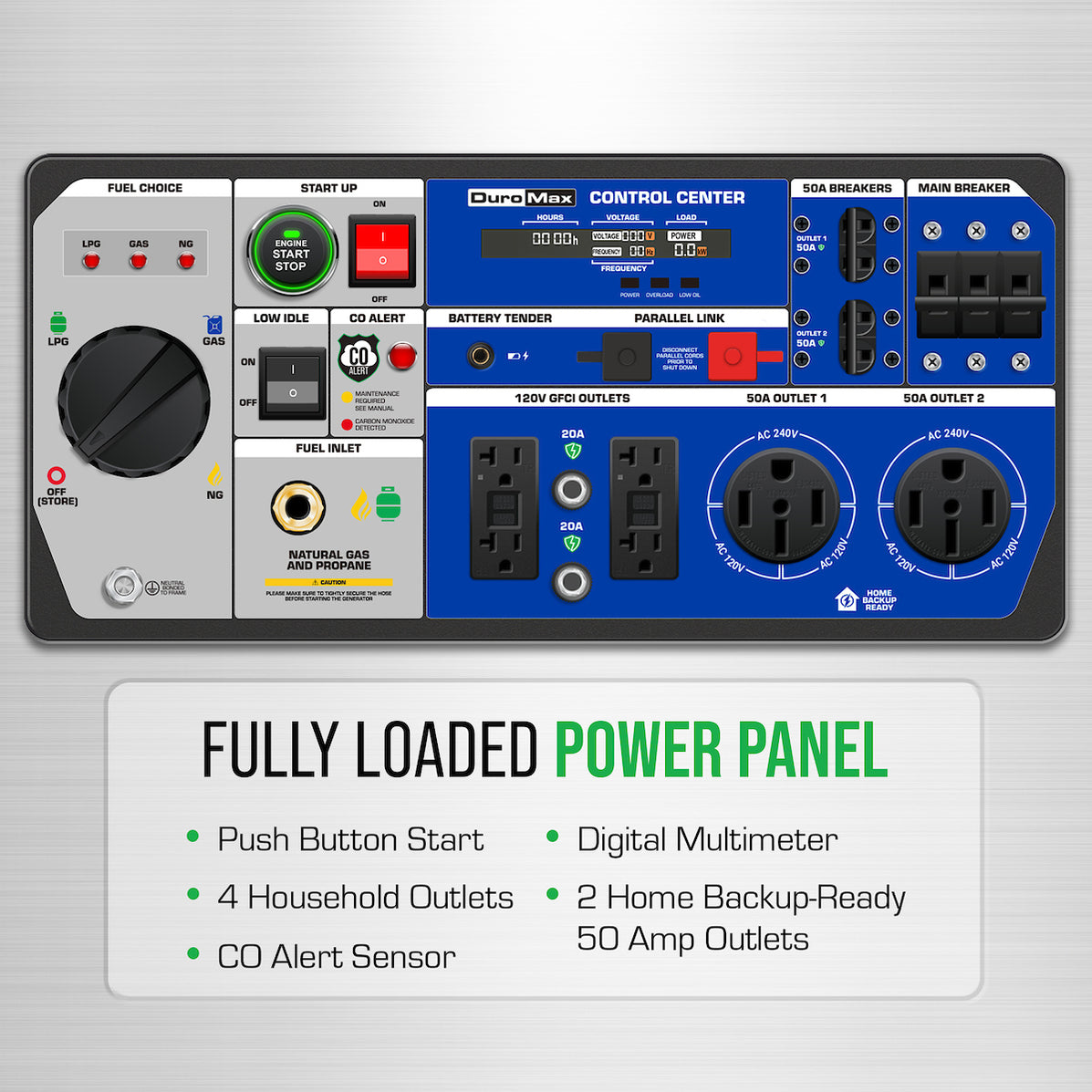 DuroMax XP16000iHT 16,000 Watt Tri Fuel Portable Inverter Generator ...