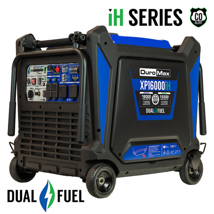 DuroMax XP16000iH 16,000 Watt Dual Fuel Portable Inverter Generator w/ CO Alert