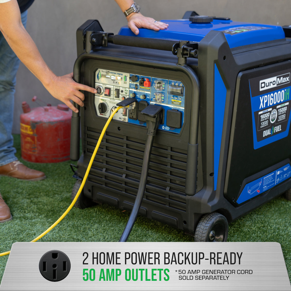 DuroMax XP16000iH 16,000 Watt Dual Fuel Portable Inverter Generator ...