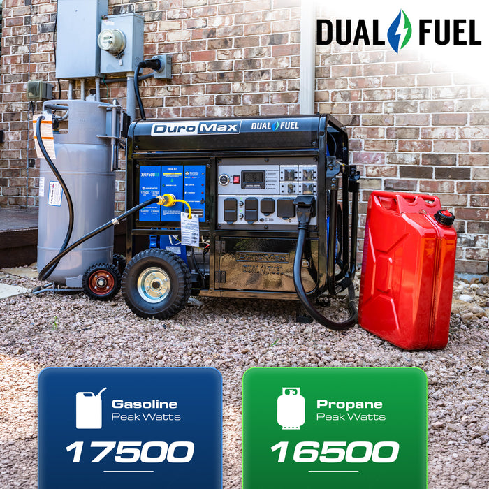DuroMax XP17500HX 17,500 Watt Dual Fuel Portable HX Generator w/ CO Alert