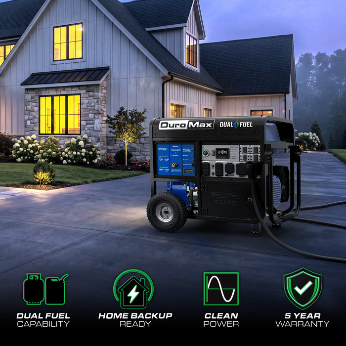 DuroMax XP17500HX 17,500 Watt Dual Fuel Portable HX Generator w/ CO Alert