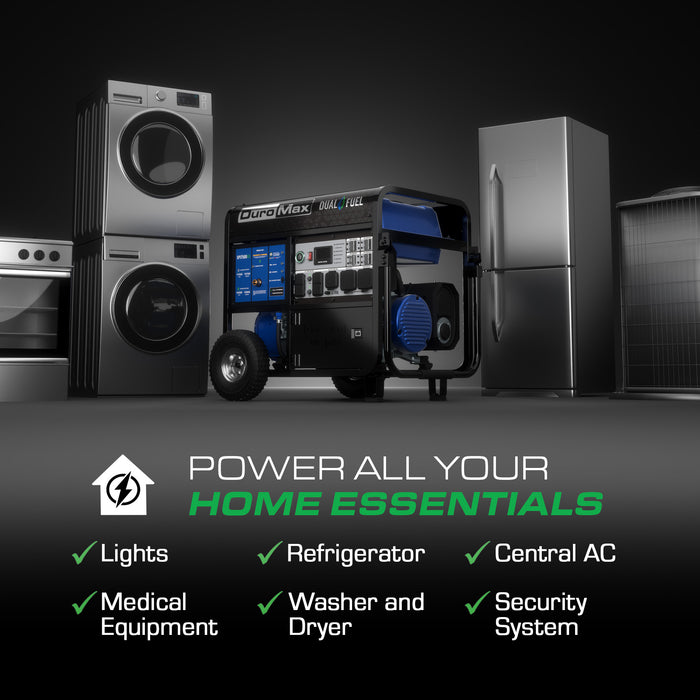 DuroMax XP17500HX 17,500 Watt Dual Fuel Portable HX Generator w/ CO Alert