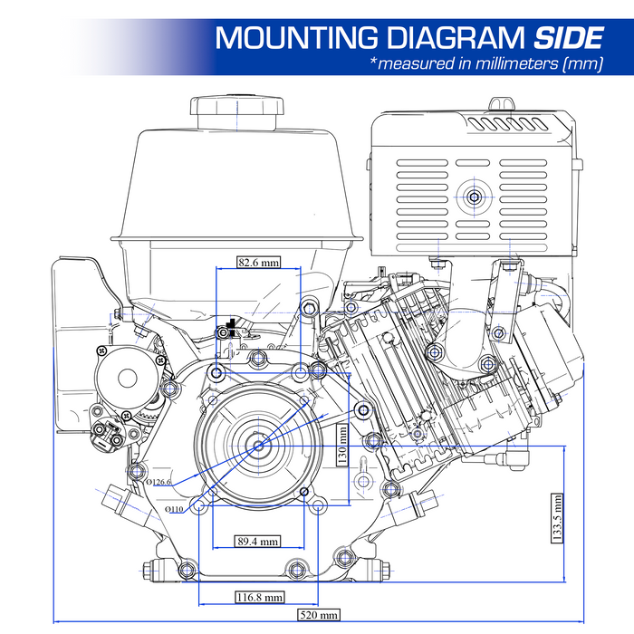 DuroMax XP16HP 420cc 1 Shaft Recoil Start Horizontal Gas Powered