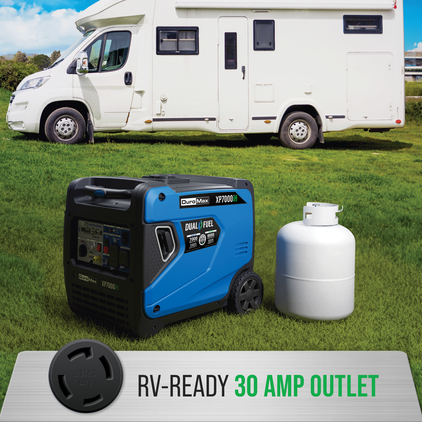 DuroMax XP7000iH 7,000 Watt Portable Dual Fuel Inverter Generator - Qu ...