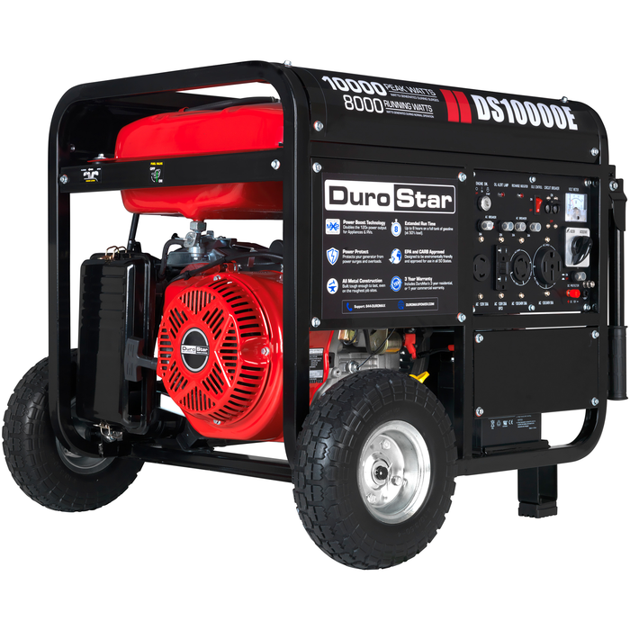 DuroStar DS10000E 10000-Watt 440cc Portable Gas Generator w/ Electric Start and Wheel Kit