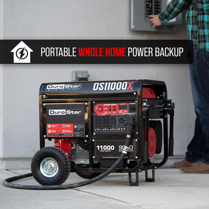 DuroStar DS11000X 11,000W/9,000W 457cc Electric Start Portable Generator w/ CO Alert