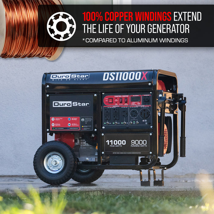 DuroStar DS11000X 11,000W/9,000W 457cc Electric Start Portable Generator w/ CO Alert
