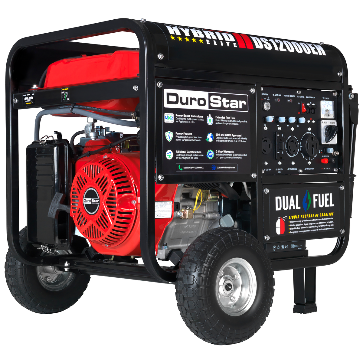 DuroStar 12,000-Watt 457cc Portable Dual Fuel Ge — Electric Depot