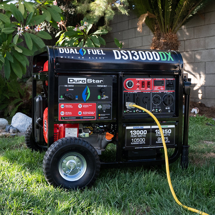 DuroStar DS13000DX 13,000W/10,500W 500cc Electric Start Dual Fuel Portable Generator w/ CO Alert