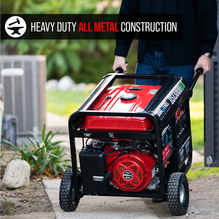 DuroStar DS13000DX 13,000W/10,500W 500cc Electric Start Dual Fuel Portable Generator w/ CO Alert