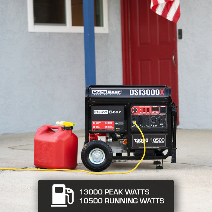 DuroStar DS13000X 13,000W/10,500W 500cc Electric Start Portable Generator w/ CO Alert